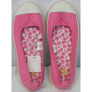 NWT Old Navy Pink Ballet Canvas Sneakers Shoes Slip on Girls sz 2 Late Y2K